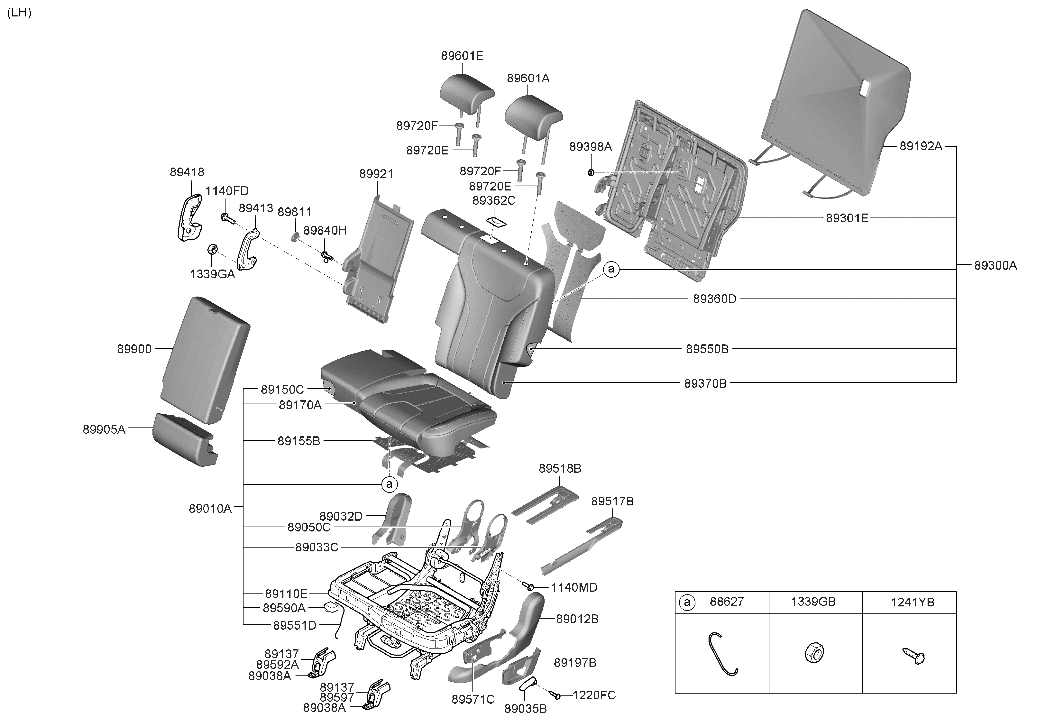 Hyundai 89721-S2000-UUE Guide Assembly-R/S H/REST W/LVR