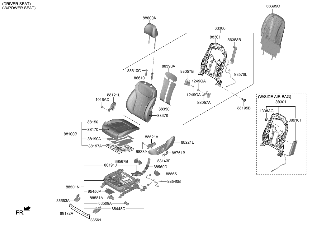 Hyundai 88050-S2060-NNB Shield Cover-FR Seat OTR,LH