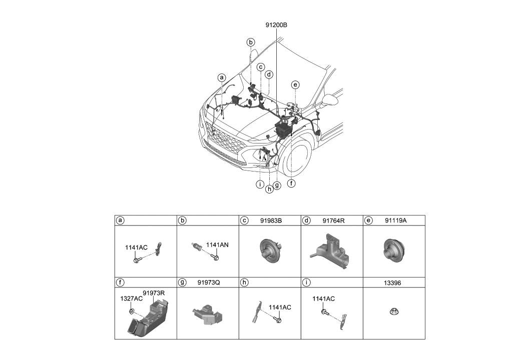Hyundai 91200-S2070 Wiring Assembly-FRT