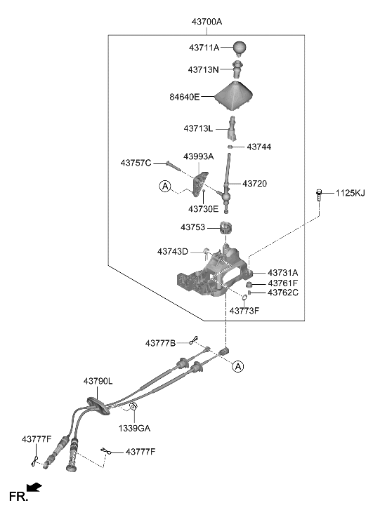 Hyundai 43711-AA300-YPN KNOB-GEARSHIFT LEVER