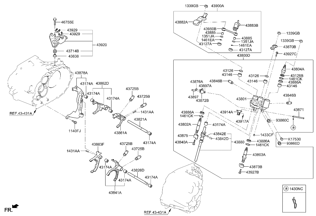 Hyundai 43878-24300 Bracket Assembly-Rail Support