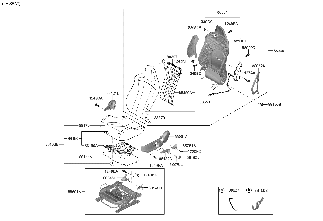 Hyundai 883A5-IB700 COVER-FR SEAT LH OTR