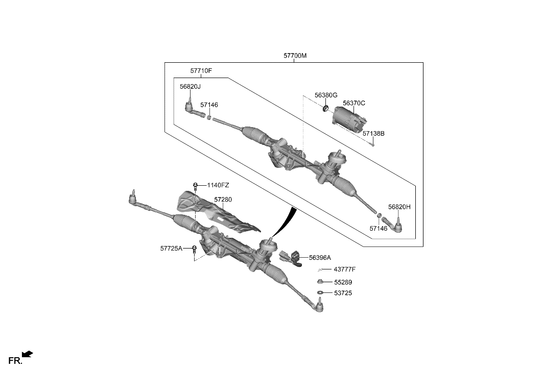 Hyundai 57700-IB000 GEAR & LINKAGE ASSY-MDPS