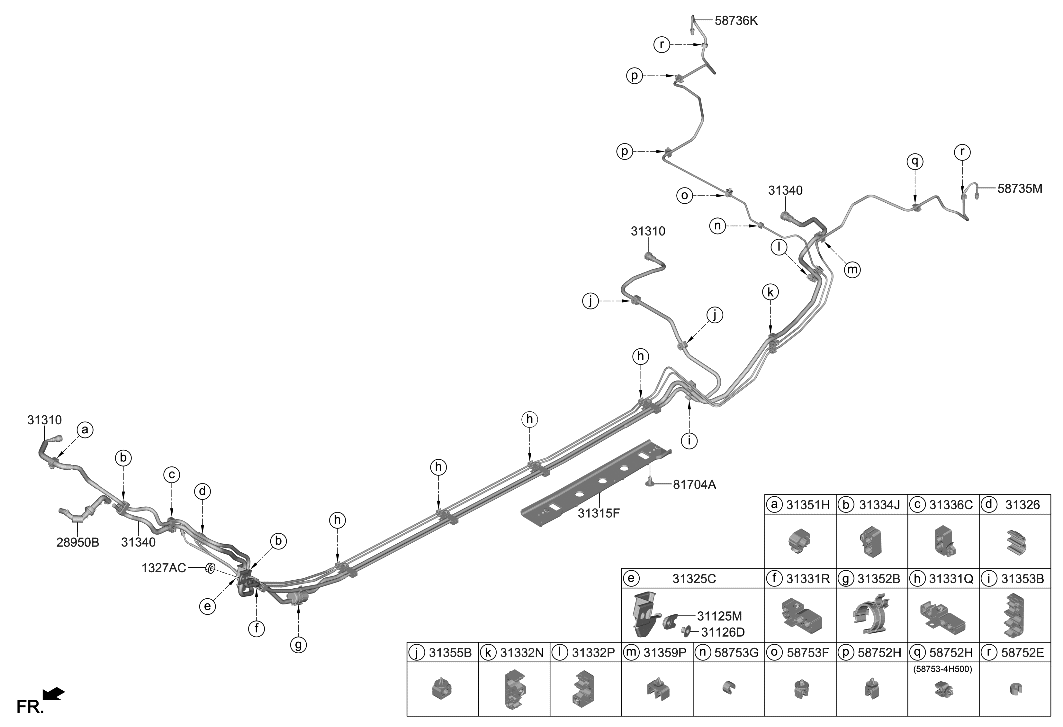 Hyundai 58753-4H500 CLIP-BRAKE FLUID LINE