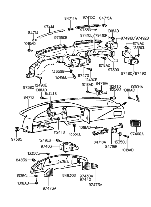 Hyundai 97415-28000-EH Cover-Defroster Nozzle Upper,RH