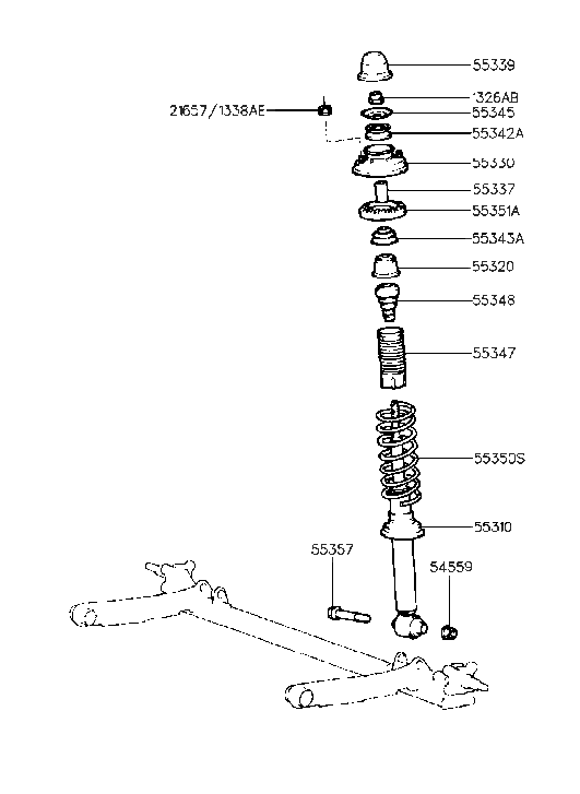 Hyundai 55310-28100 Rear Shock Absorber Assembly