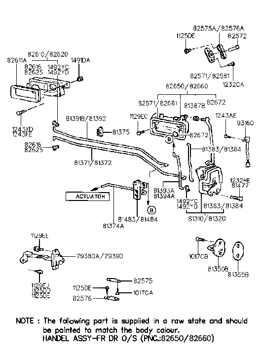 Hyundai 82610-28500-EH Interior Door Handle Assembly, Left