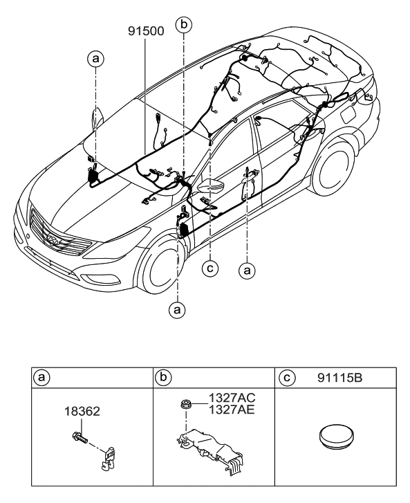 Hyundai 91520-3V031 Wiring Assembly-Floor