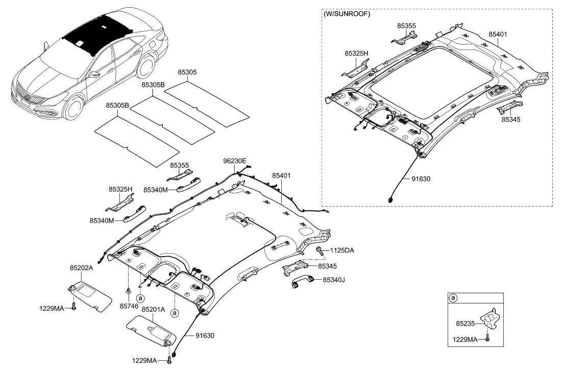 Hyundai 91805-3V640 Wiring Assembly-Roof