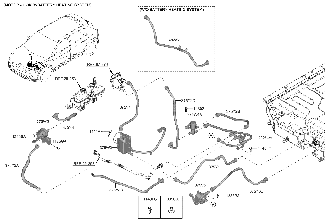 Hyundai 375Y4-GI050 HOSE-BATTERY HEATER NO.2