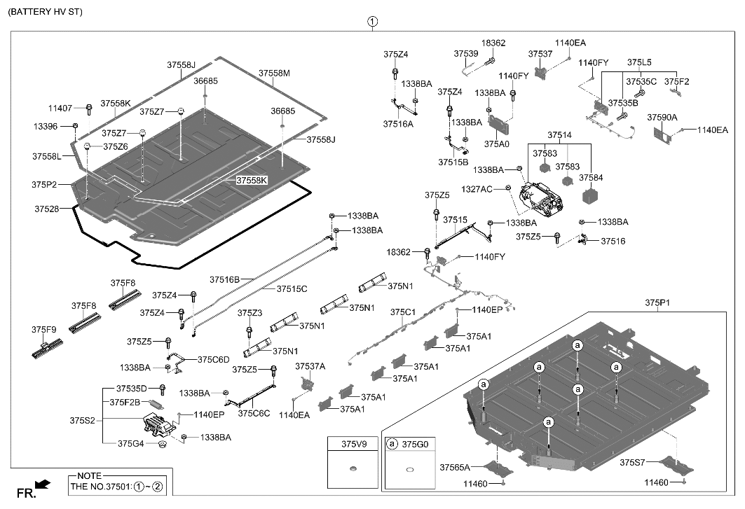 Hyundai 37501-GI351 BATTERY SYSTEM ASSY