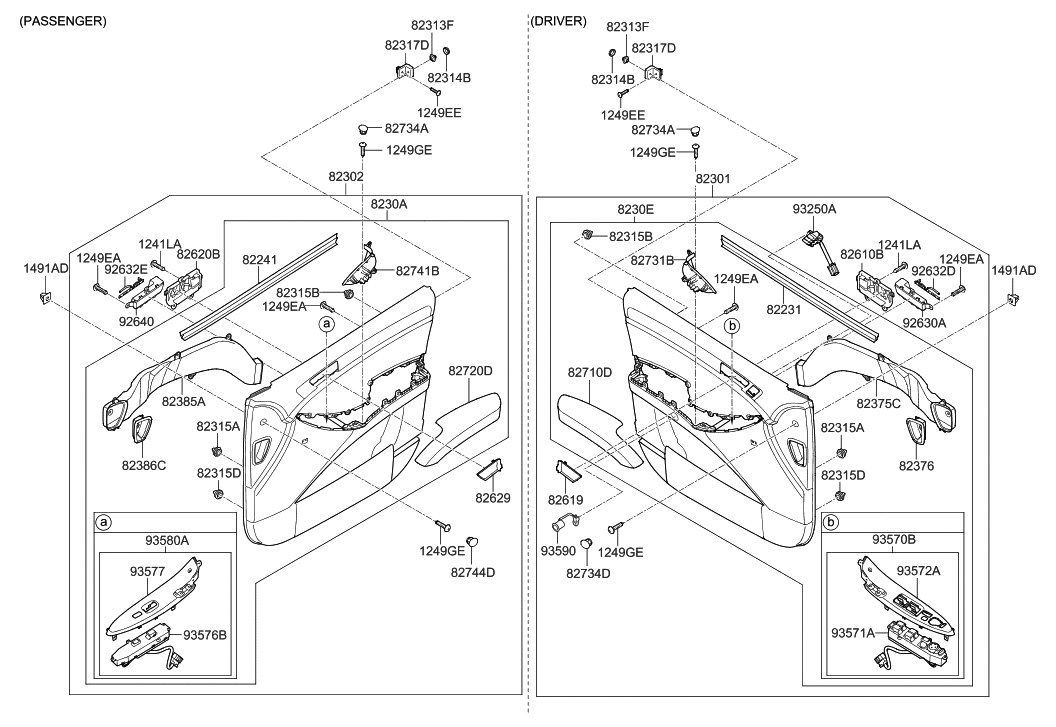 Hyundai 82302-3J151-DO Panel Complete-Front Door Trim,RH