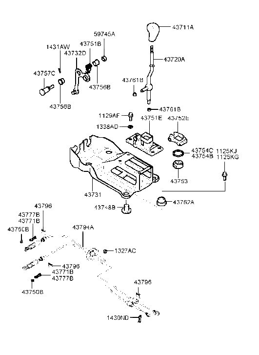 Hyundai 43730-38510 Bracket Assembly-Shift Lever