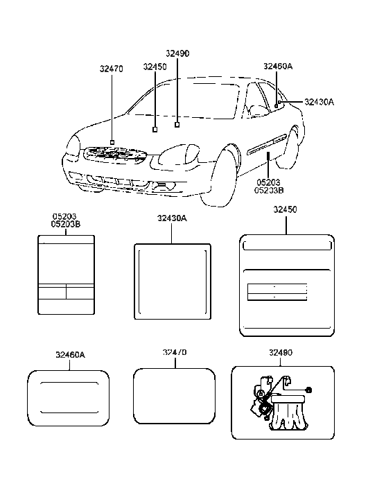 Hyundai 32460-37160 Label-Smog Index