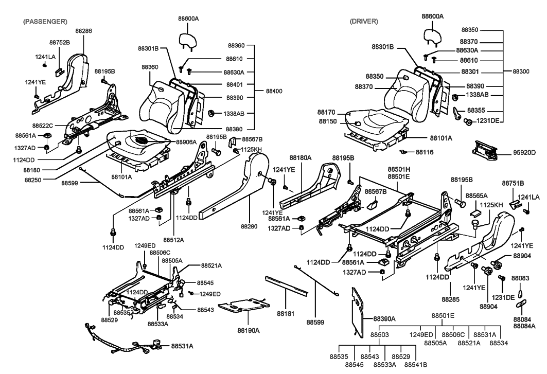 Hyundai 88301-38000 Frame Assembly-Front Seat Back