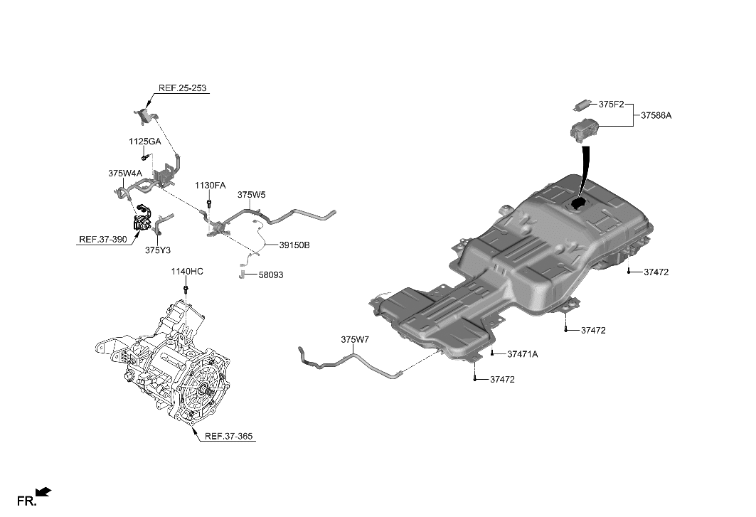 Hyundai 375W7-G7500 Hose Assembly-Battery System