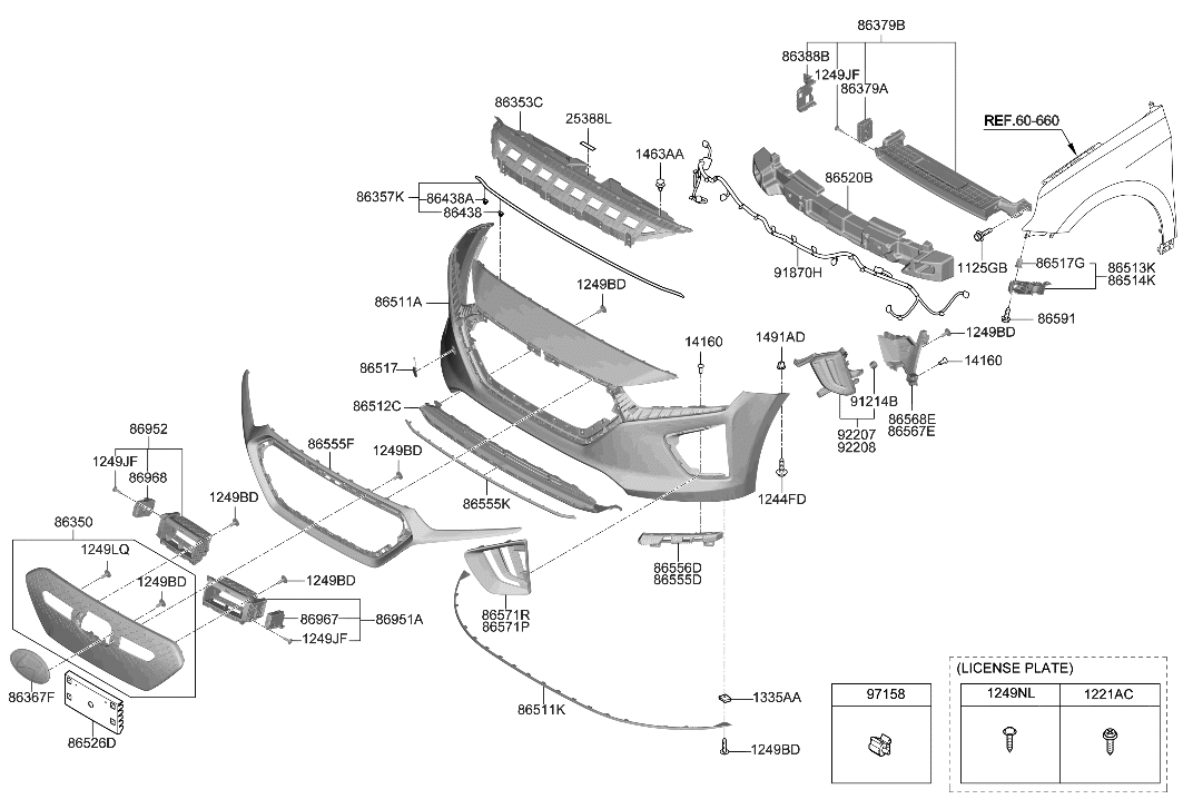 86952G7800 Genuine Hyundai Flap AssemblyActive Air UPR,RH