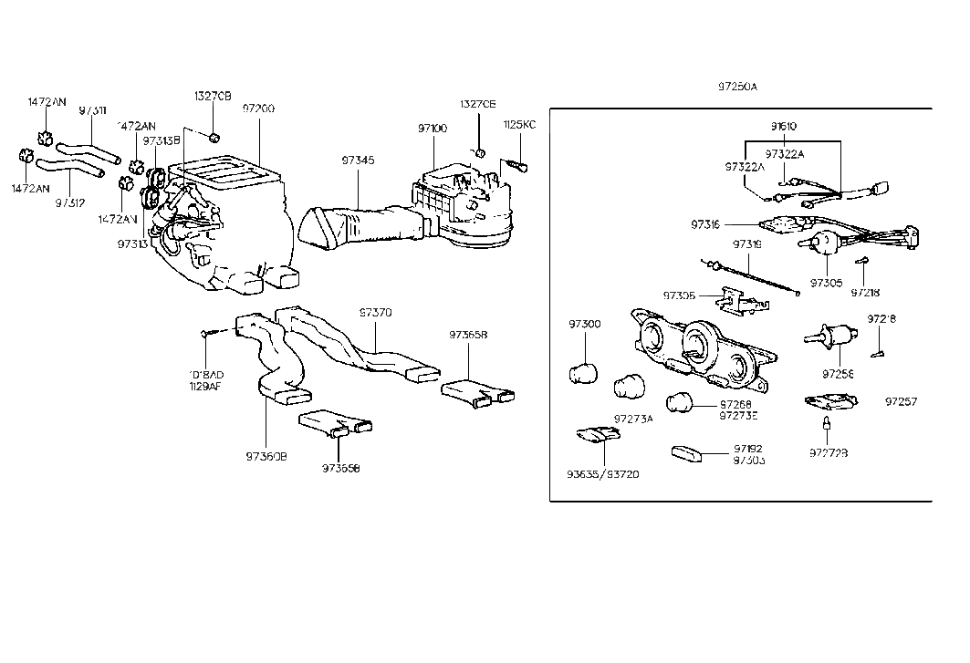 Hyundai 97360-29000 Duct-Rear Heating,LH