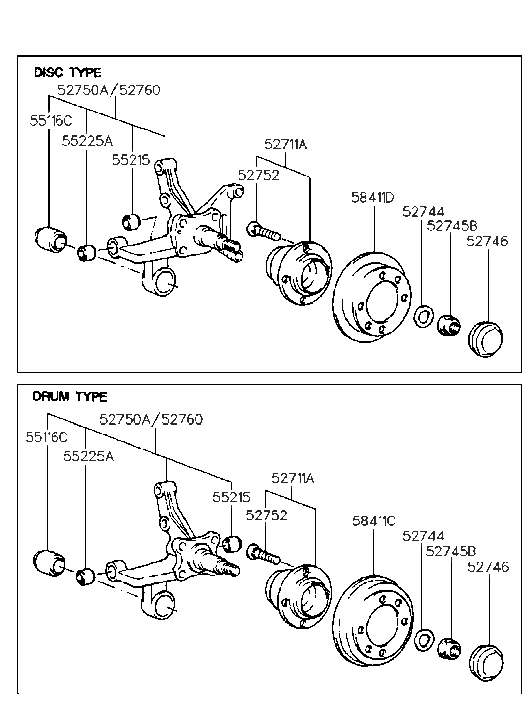 Hyundai 52760-29000 Carrier Assembly-Rear Axle,RH