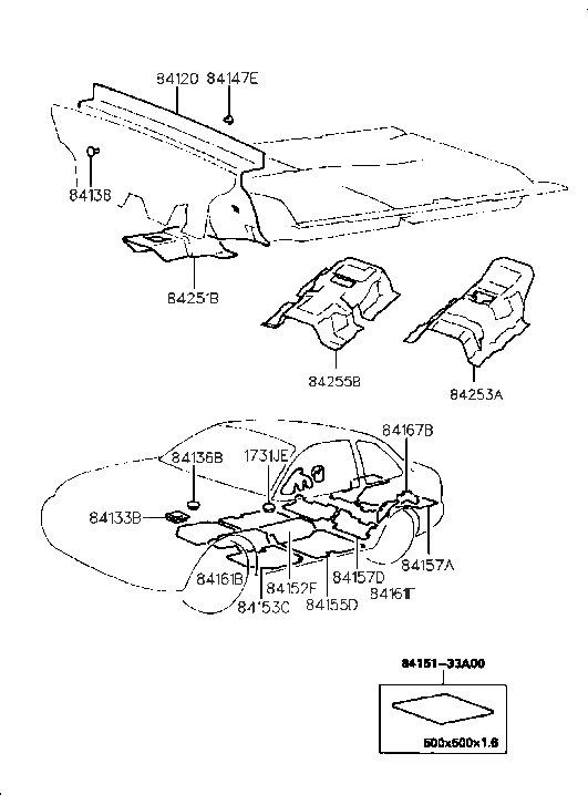 Hyundai 84251-27100 Pad-Isolation Floor Tunnel