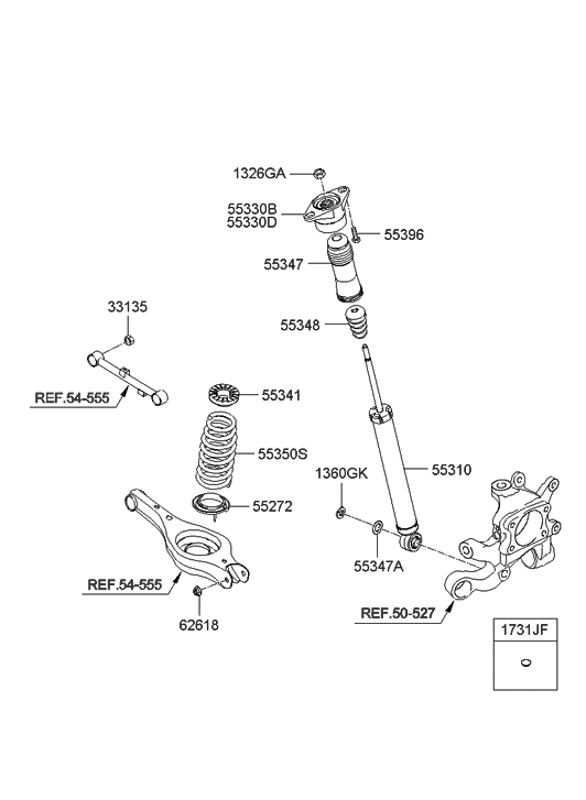 Hyundai 55311-3L640 Rear Shock Absorber Assembly