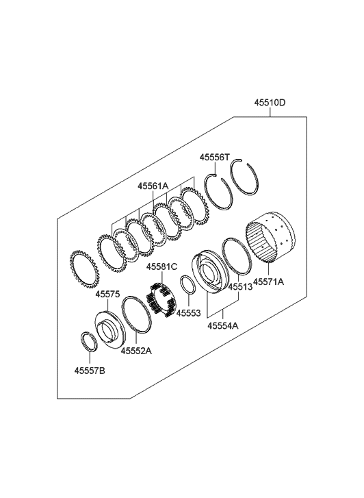 Hyundai 45552-39801 Ring"D"