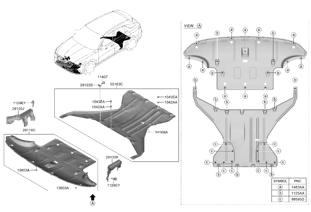 Hyundai 29130-DS000 PANEL-SIDE COVER,LH