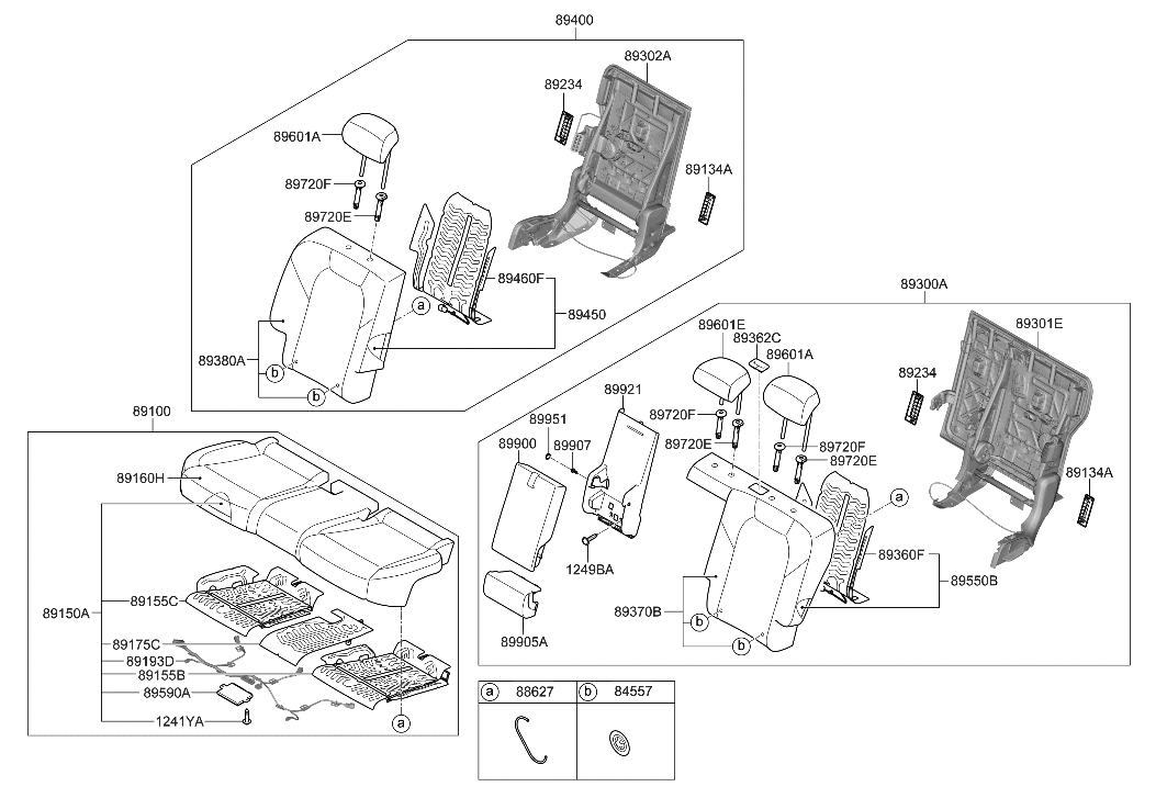 Hyundai 89100-IT030-E2F CUSHION ASSY-RR SEAT