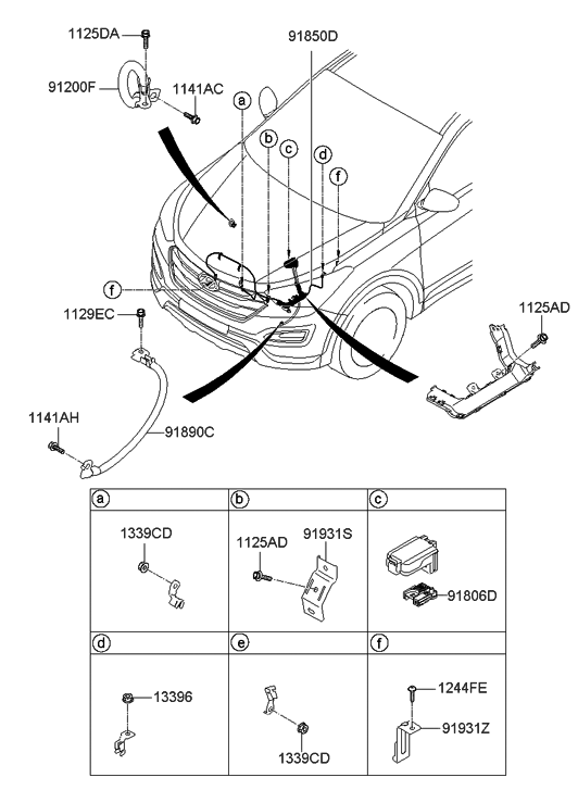 Hyundai 91850-B8410 Wiring Assembly-Battery