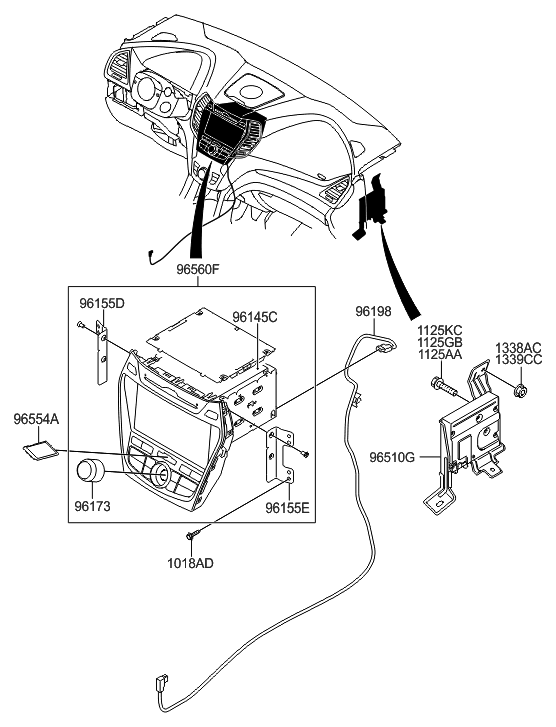 Hyundai 96560-B8103-4XFLT Reman Head Unit Assembly AVN