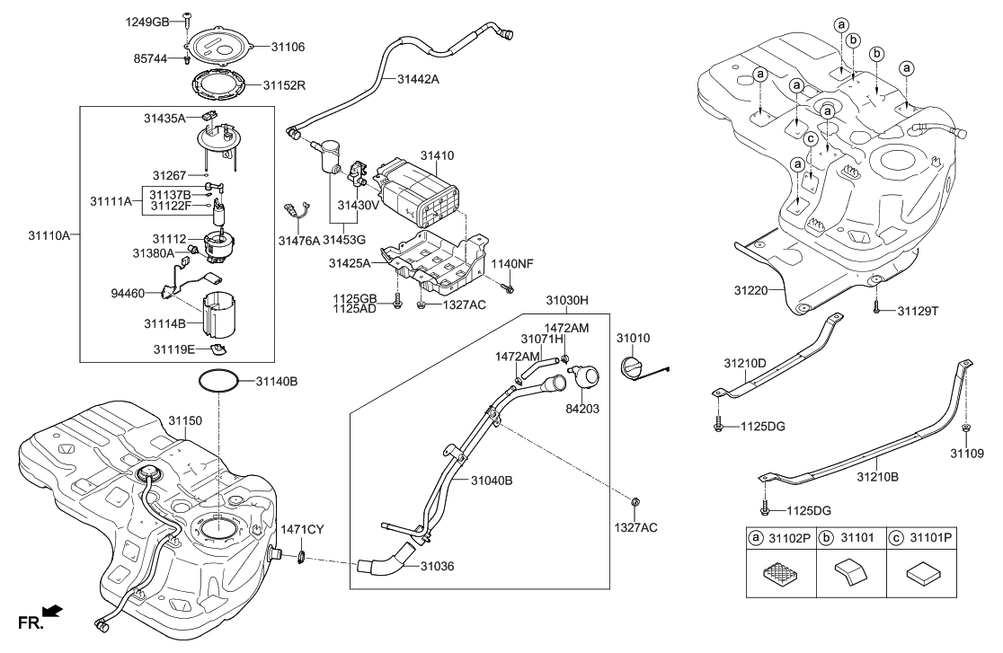 Hyundai 31119-1R000 Clip-Fuel Pump