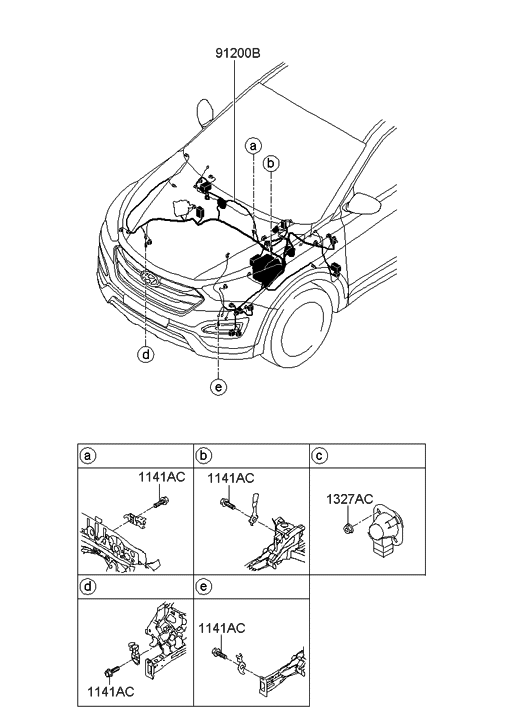 Hyundai 91210-B8500 Wiring Assembly-Front