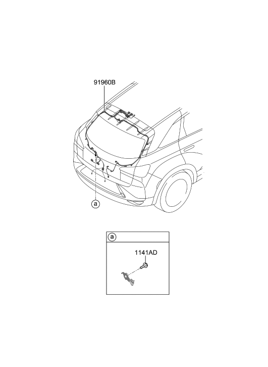 Hyundai 91650-M5022 WIRING ASSY-TAIL GATE