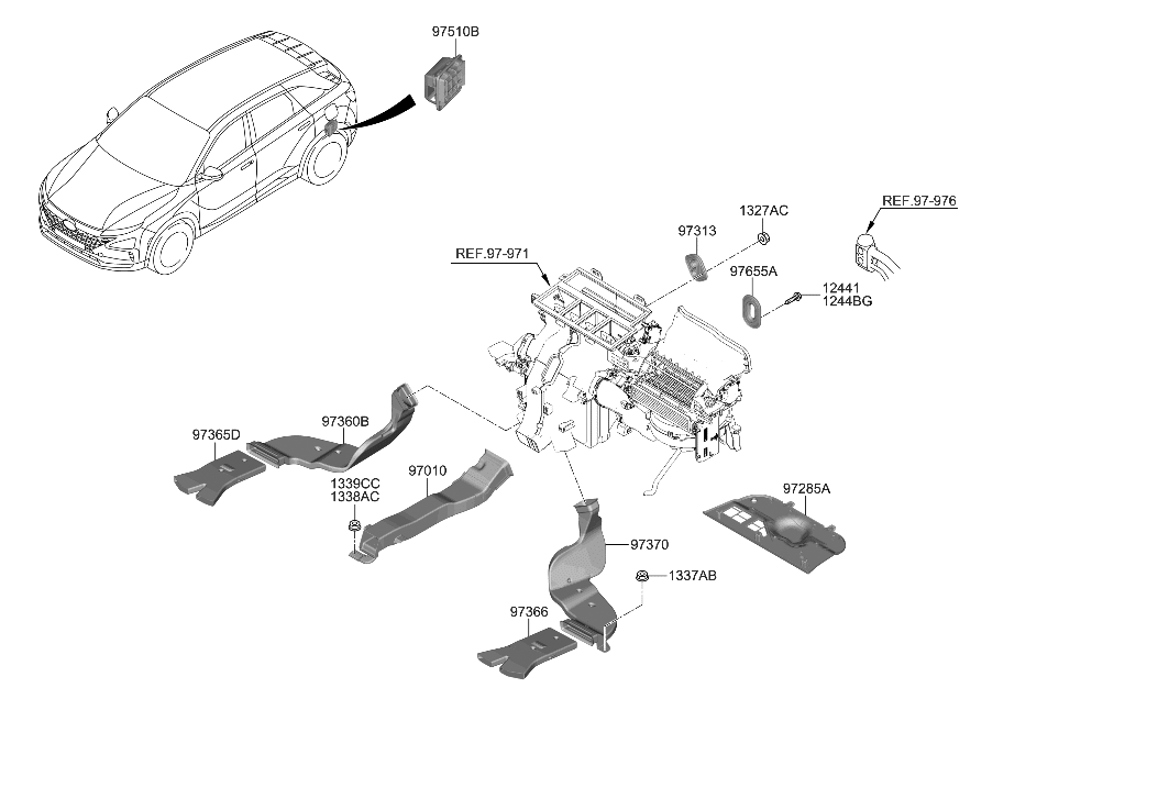 Hyundai 97375-M5000 Duct-Rear Heating RR,RH