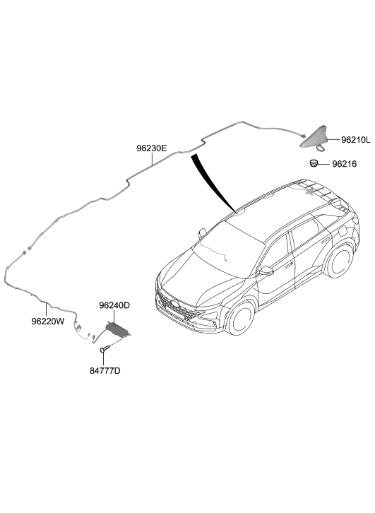 Hyundai 96210-M5300-R2T ANTENNA ASSY-COMBINATION