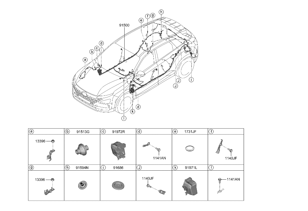 Hyundai 91525-M5700 Wiring Assembly-Floor