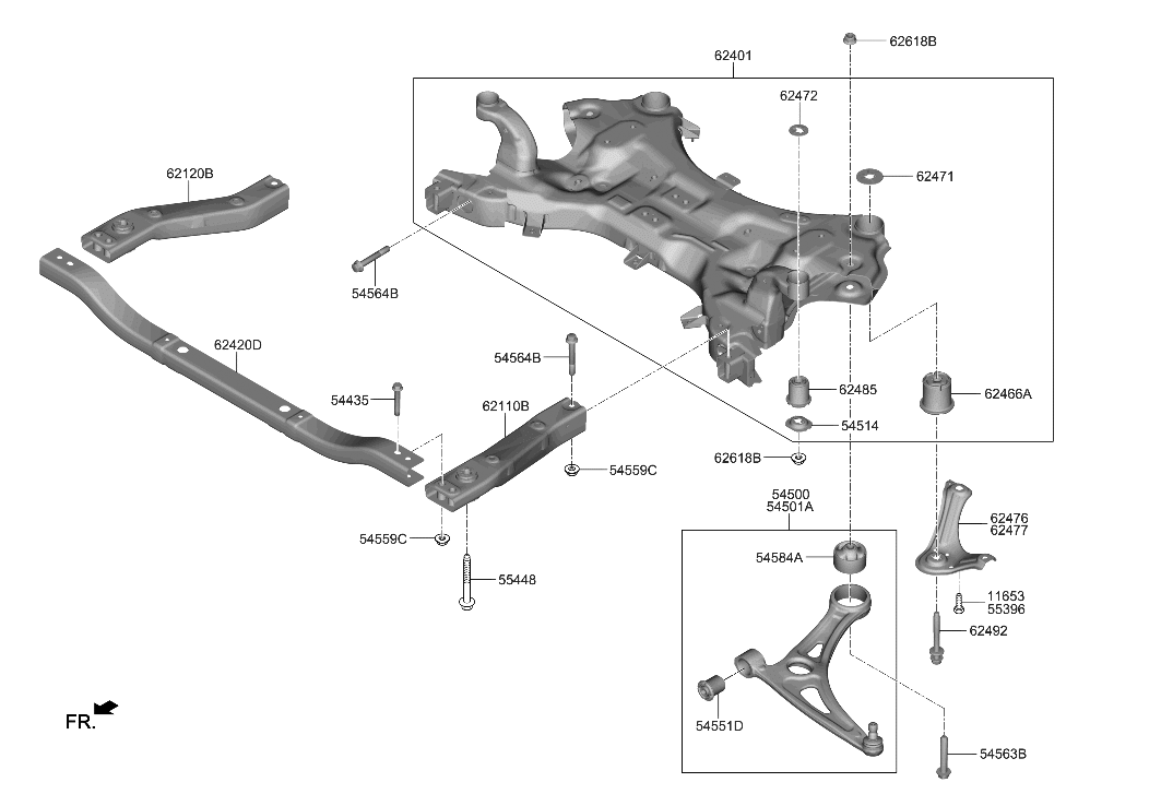 Hyundai 54584-M5000 Bush-FR LWR Arm(G)