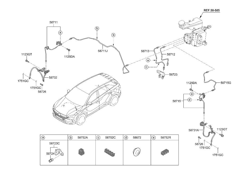 Hyundai 58723-M5000 Connector Assembly-Brake Fuel Line