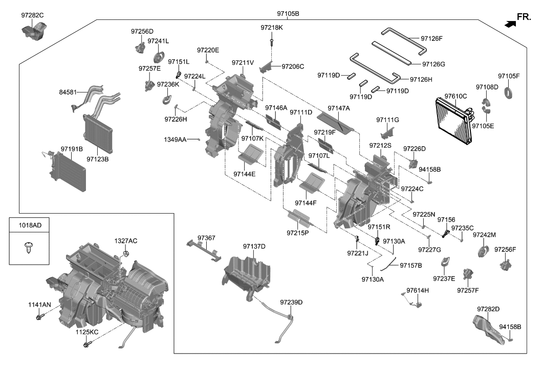 Hyundai 97138-M5000 Core & Seal Assembly-Heater