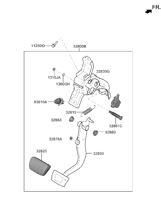 Hyundai 32810-M5000 Arm Assembly-Brake Pedal