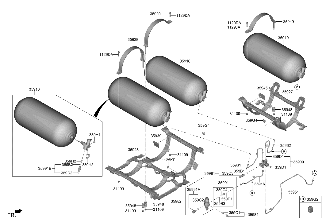 Hyundai 35949-M5000 Band Assembly-RR Hydrogen Tank