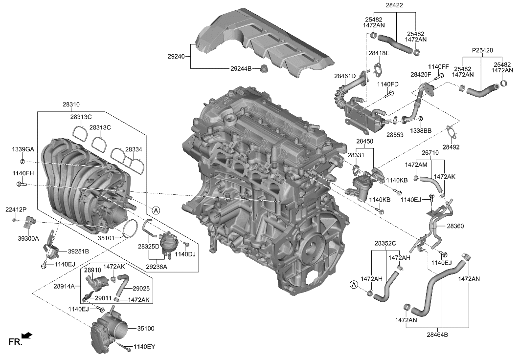 Hyundai 28491-2E902 Gasket-EGR Pipe