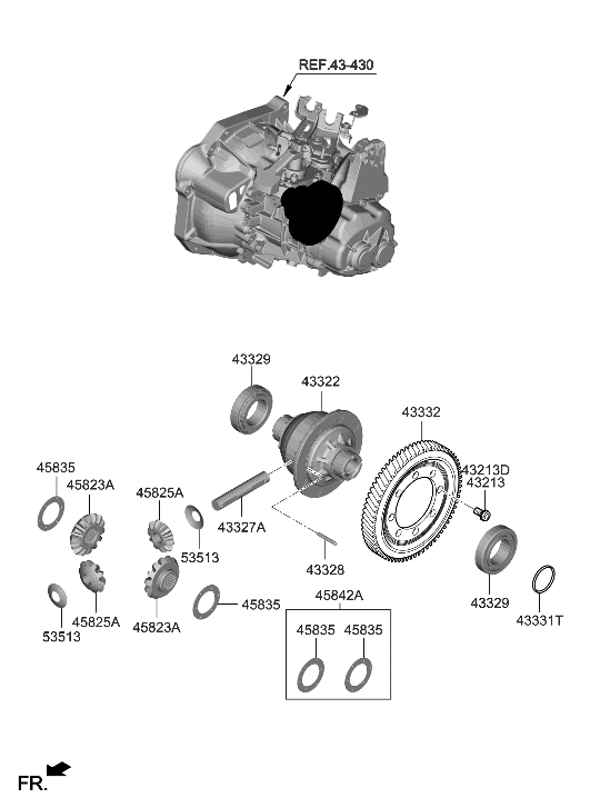 Hyundai 43213-32500 Bolt-Seal Diff Drive Gear