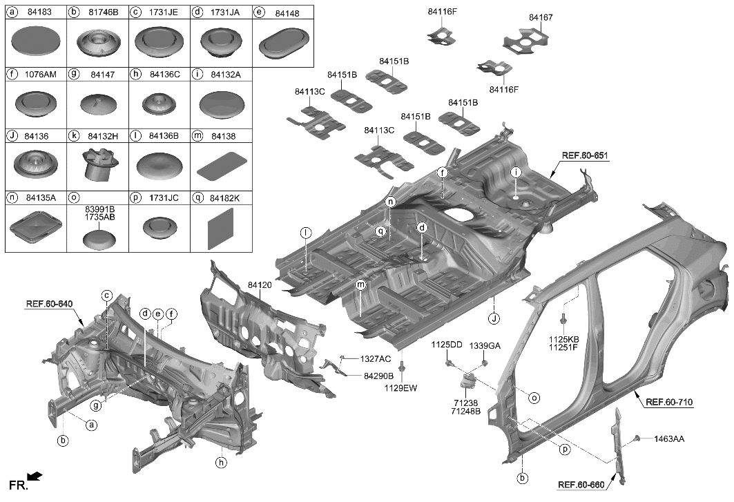 Hyundai 84135-K2000 Pad-ANTIVIBRATION Floor FRT,LH