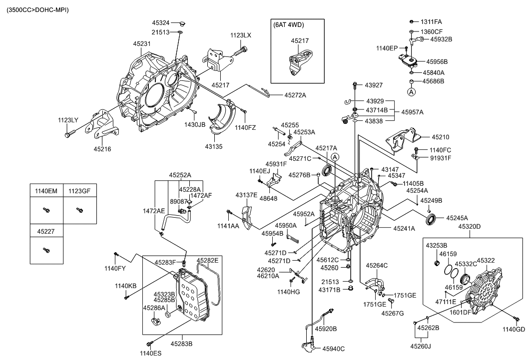 Hyundai 45216-3B200 Bracket-Roll Support,Front