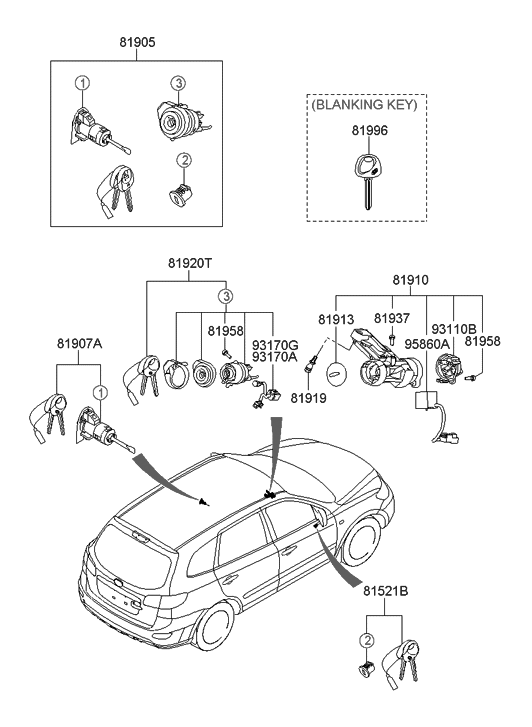 Hyundai 95860-2B000 SOLENOID Assembly-Key INTERMEDIATED Lock