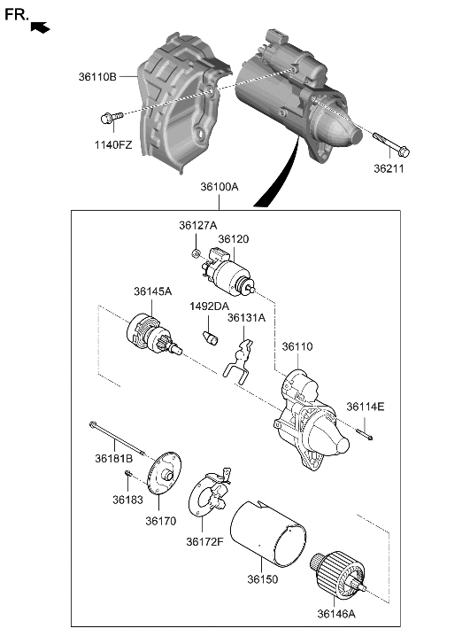 Hyundai 36160-2M400 Yoke Assembly-Starter