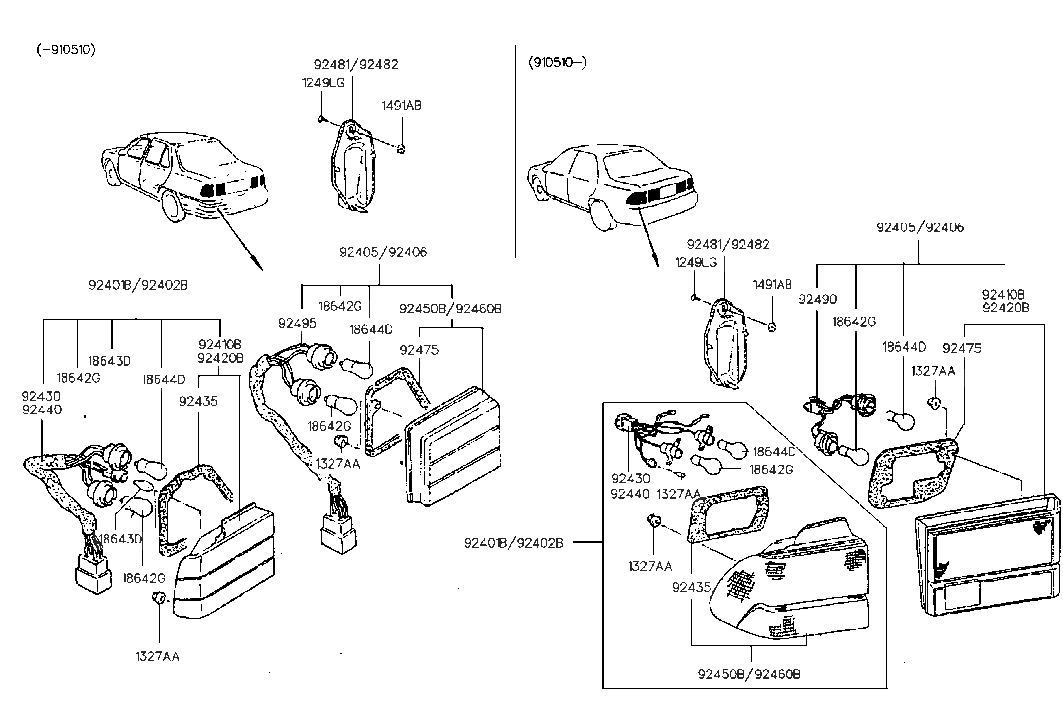 Hyundai 92410-33150 Lens & Housing-Rear Combination Outside Lamp,LH