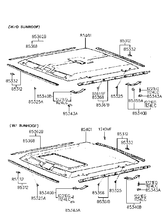 Hyundai 85301-33400-BW Headlining Assembly