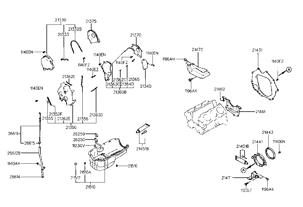 Hyundai 21333-35000 Gasket-Timing Cover